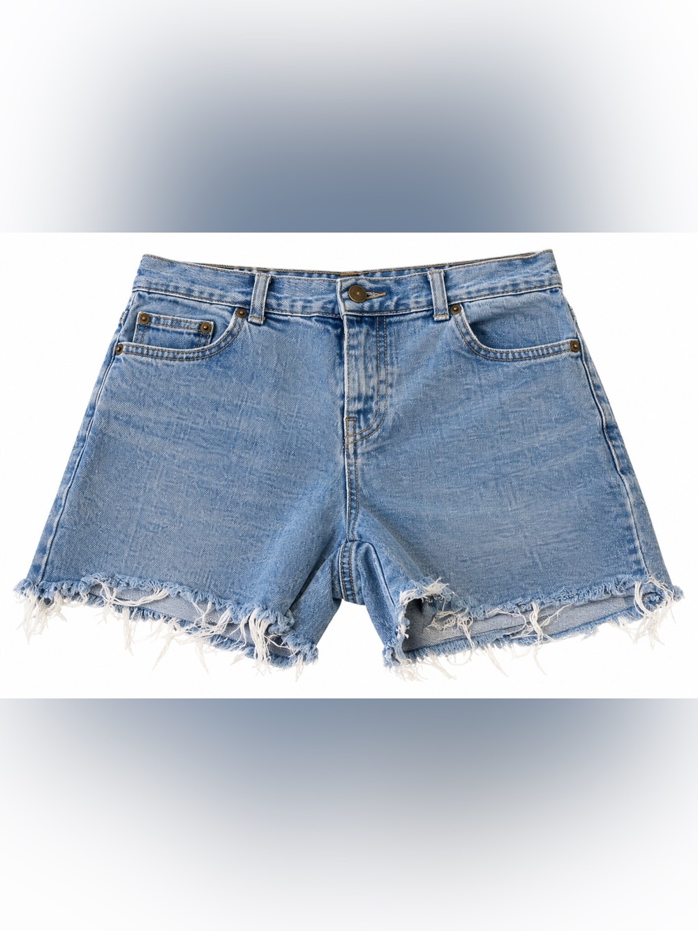 Style & Co. Frayed Light Blue Denim Cutoff Shorts